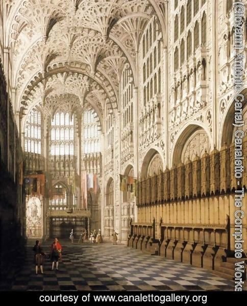 (Giovanni Antonio Canal) Canaletto - The Interior of Henry VII Chapel in Westminster Abbey