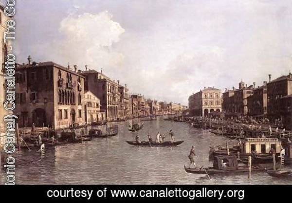 (Giovanni Antonio Canal) Canaletto - Grand Canal   Looking South East From The Campo Santa Sophia To The Rialto Bridge