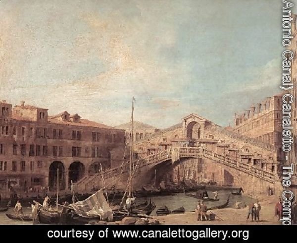 (Giovanni Antonio Canal) Canaletto - Grand Canal   The Rialto Bridge From The South