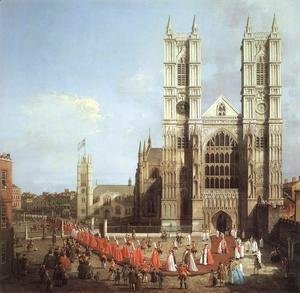 (Giovanni Antonio Canal) Canaletto - London   Westminster Abbey With A Procession Of Knights Of The Bath 1749