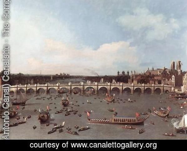 (Giovanni Antonio Canal) Canaletto - London Westminster Bridge From The North On Lord Mayors Day