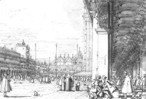 (Giovanni Antonio Canal) Canaletto - Piazza San Marco   Looking East From The South West Corner Ii