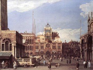 (Giovanni Antonio Canal) Canaletto - Piazza San Marco   The Clocktower 1729