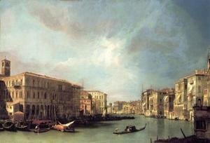 (Giovanni Antonio Canal) Canaletto - The Grand Canal From Rialto Toward The North