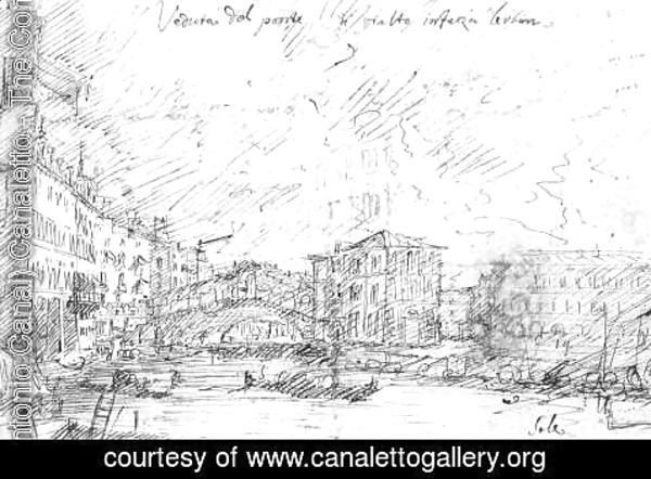 (Giovanni Antonio Canal) Canaletto - The Grand Canal Near The Ponte Del Rialto