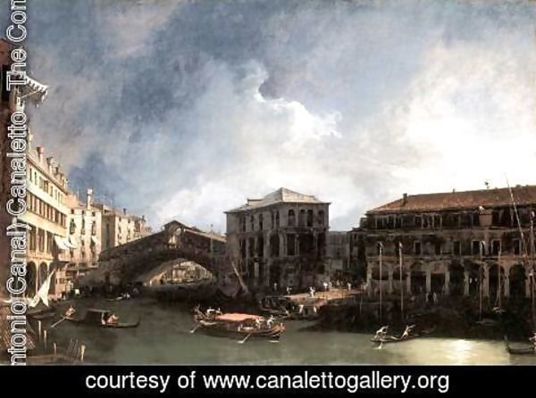 (Giovanni Antonio Canal) Canaletto - The Grand Canal Near The Ponte Di Rialto