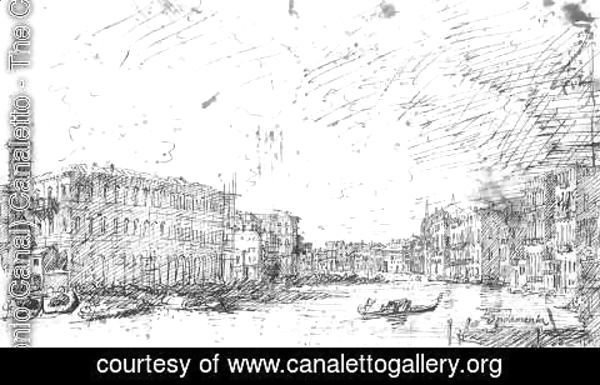(Giovanni Antonio Canal) Canaletto - The Grand Canal Seen From Rialto Toward The North
