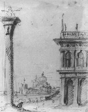 (Giovanni Antonio Canal) Canaletto - The Piazzetta Looking Towards S  Maria Della Salute