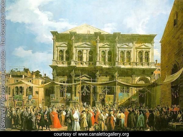 Venice- The Feast Day of St. Roch (The Doge Visiting the Church and the Scuola di San Rocco) 1735
