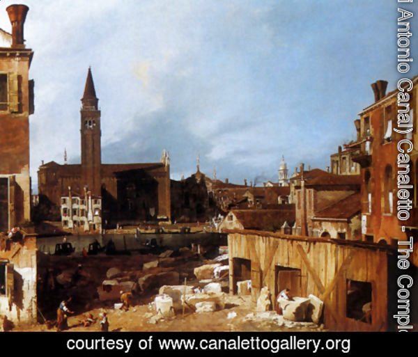 (Giovanni Antonio Canal) Canaletto - Stonemason's Yard at San Vidal
