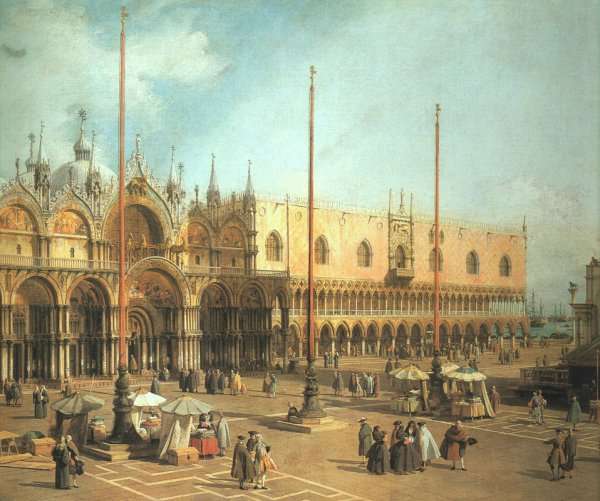 Piazza San Marco - Looking Southeast by (Giovanni Antonio Canal) Canaletto