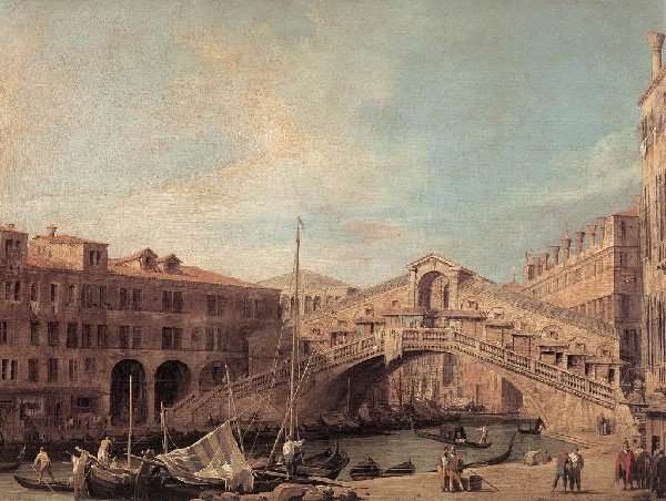 Grand Canal   The Rialto Bridge From The South by (Giovanni Antonio Canal) Canaletto