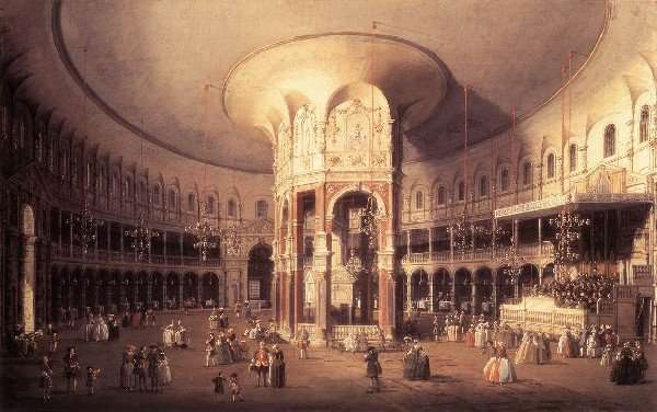 London   Ranelagh Interior Of The Rotunda 1754 by (Giovanni Antonio Canal) Canaletto