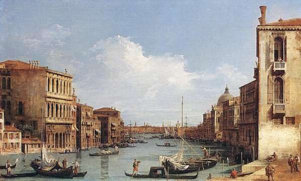 The Grand Canal From Campo S  Vio Towards The Bacino by (Giovanni Antonio Canal) Canaletto