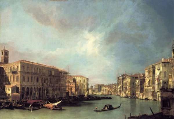 The Grand Canal From Rialto Toward The North by (Giovanni Antonio Canal) Canaletto