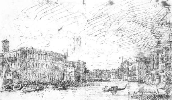 The Grand Canal Seen From Rialto Toward The North by (Giovanni Antonio Canal) Canaletto
