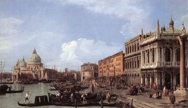 The Molo    Looking West by (Giovanni Antonio Canal) Canaletto