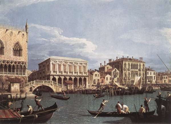 The Molo And The Riva Degli Schiavoni From The Bacino Di San Marco by (Giovanni Antonio Canal) Canaletto