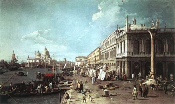 The Molo With The Library And The Entrance To The Grand Canal by (Giovanni Antonio Canal) Canaletto