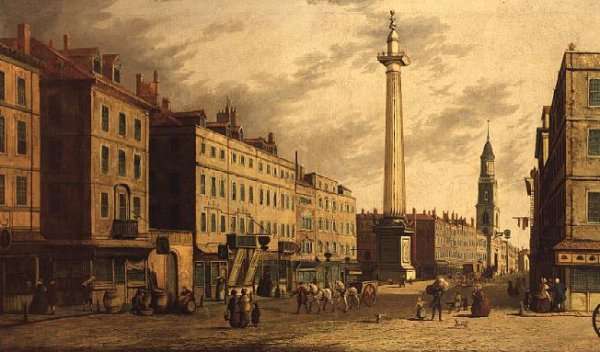 The Monument and Fish Street Hill, 1755 by (Giovanni Antonio Canal) Canaletto