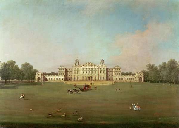 Badminton House, Gloucestershire by (Giovanni Antonio Canal) Canaletto