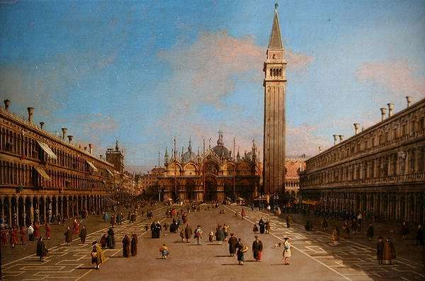 Piazza San Marco looking towards the Basilica di San Marco by (Giovanni Antonio Canal) Canaletto
