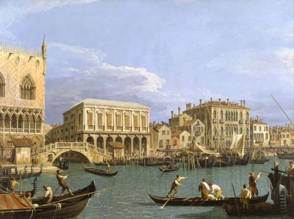 Bridge of Sighs, Venice (La Riva degli Schiavoni) c.1740 by (Giovanni Antonio Canal) Canaletto