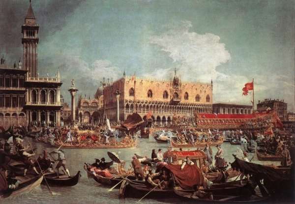 Return of the Bucintoro on Ascension Day by (Giovanni Antonio Canal) Canaletto