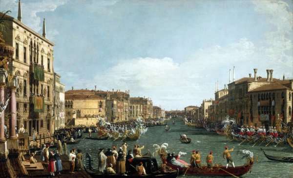 A Regatta on the Grand Canal c. 1732 by (Giovanni Antonio Canal) Canaletto