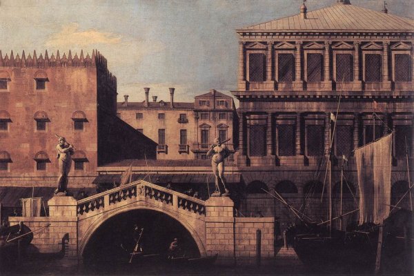 Capriccio   The Ponte della Pescaria and Buildings on the Quay 1742-44