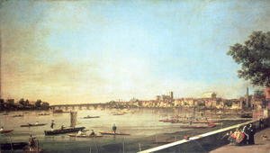 (Giovanni Antonio Canal) Canaletto - London, the Thames at Westminster and Whitehall from the Terrace of Somerset House, c.1750-51