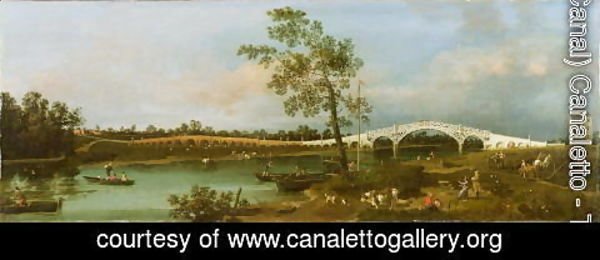 (Giovanni Antonio Canal) Canaletto - Old Walton's Bridge, 1755