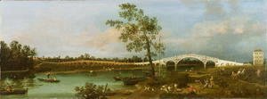 (Giovanni Antonio Canal) Canaletto - Old Walton's Bridge, 1755