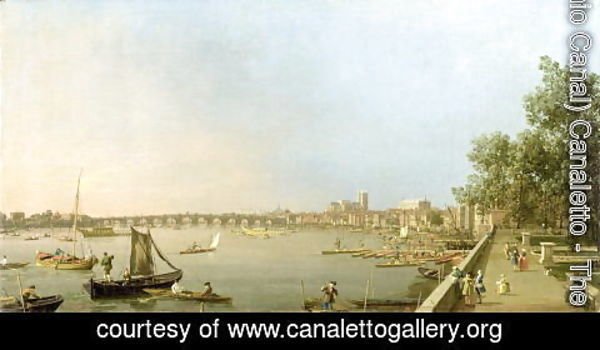 (Giovanni Antonio Canal) Canaletto - The Thames from the Terrace of Somerset House, looking upstream Towards Westminster and Whitehall, c.1750