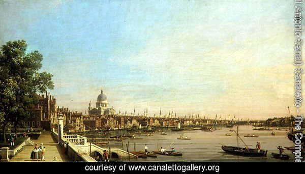 The Thames from the Terrace of Somerset House Looking Towards St. Paul's, c.1750