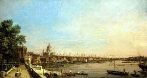 (Giovanni Antonio Canal) Canaletto - The Thames from the Terrace of Somerset House Looking Towards St. Paul's, c.1750