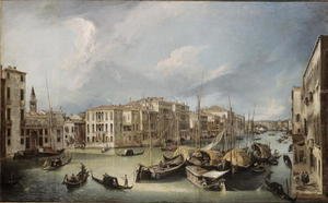 (Giovanni Antonio Canal) Canaletto - Grand Canal in Venice with the Rialto Bridge, c.1726-30