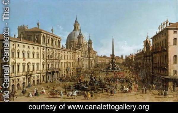(Giovanni Antonio Canal) Canaletto - A view of Piazza Navona, Rome