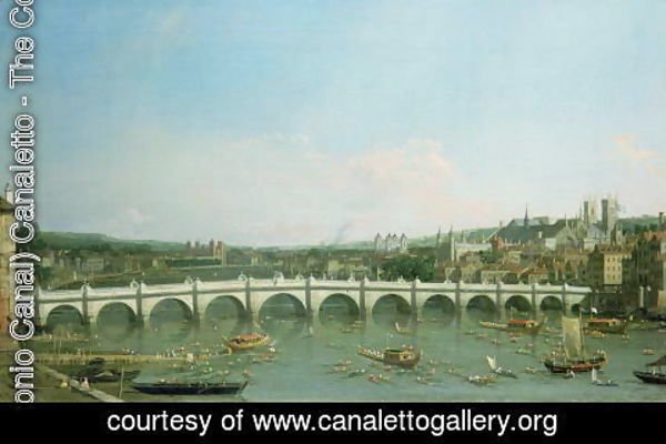 (Giovanni Antonio Canal) Canaletto - Westminster Bridge from the North with Lambeth Palace in distance