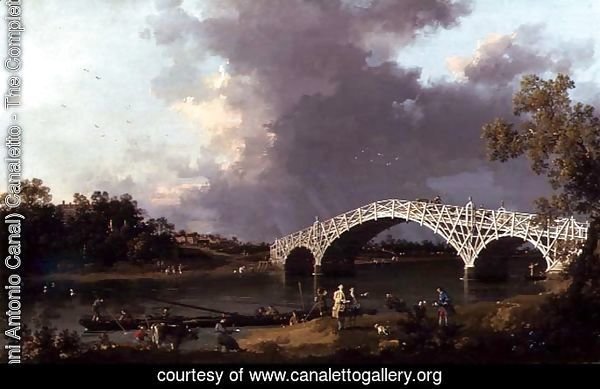 Old Walton Bridge over the Thames, 1754