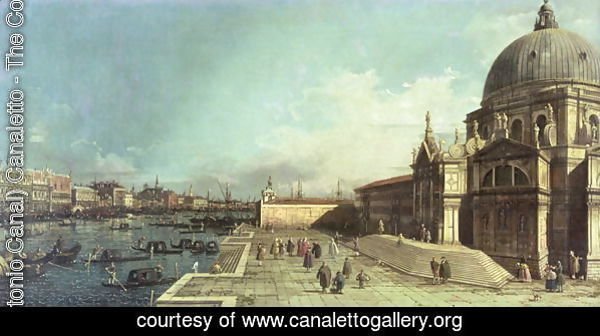 The entrance to the Grand Canal, Venice with the Church of Santa Maria della Salute