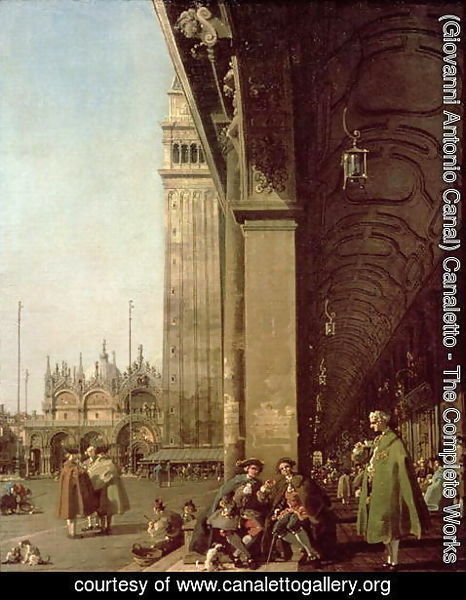 (Giovanni Antonio Canal) Canaletto - Venice- Piazza di San Marco and the Colonnade of the Procuratie Nuove, c.1756