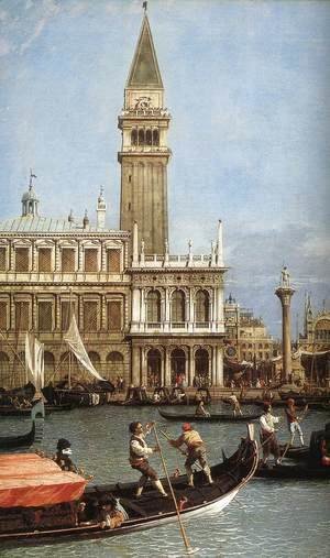 (Giovanni Antonio Canal) Canaletto - Return of the Bucentoro to the Molo on Ascension Day (detail)
