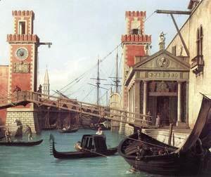 (Giovanni Antonio Canal) Canaletto - View of the Entrance to the Arsenal (detail)
