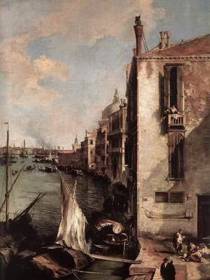 (Giovanni Antonio Canal) Canaletto - Grand Canal, Looking East from the Campo San Vio (detail)