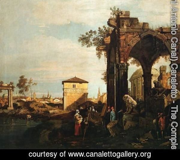(Giovanni Antonio Canal) Canaletto - Landscape with Ruins I
