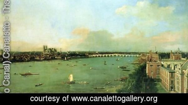 (Giovanni Antonio Canal) Canaletto - The Thames with St. Paul's Cathedral