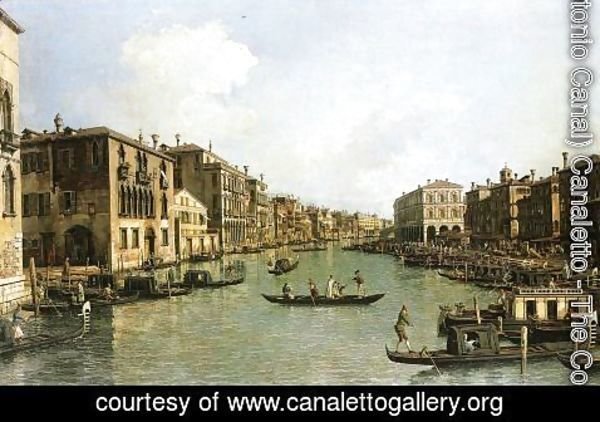 (Giovanni Antonio Canal) Canaletto - Grand Canal From the Campo Santa Sofia Towards the Rialto Bridge