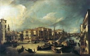 (Giovanni Antonio Canal) Canaletto - Grand Canal: Looking Northeast from near the Palazzo Corner Spinelli to the Rialto Bridge