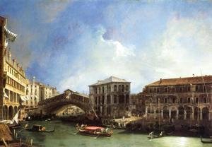 (Giovanni Antonio Canal) Canaletto - Grand Canel: the Rialto Bridge from the North